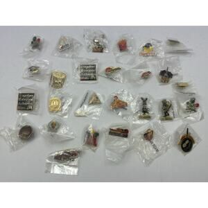27 Vintage McDonald’s Employee Lapel Pins All Different All New Ronald Shrek